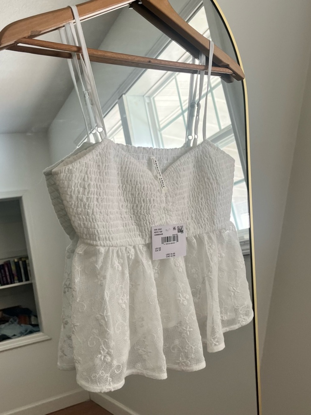 AEO White Flowy Lace Tank - NWT